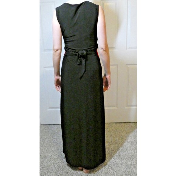 Liquid Size M Prom Dress Red Black Vintage Formal Unique Rare OOAK Slimming - Picture 6 of 12